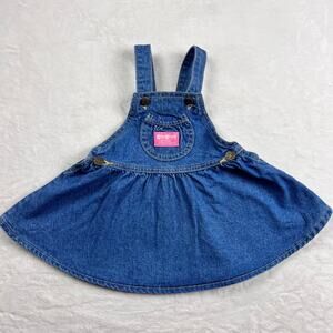 Oshkosh B’gosh Vintage Vestbak Girls Overalls Denim Jean Dress size 12 months
